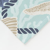 Kerst Kust Tropisch Zee Schelp Krans - Blauw Fleece Deken (Hoek)