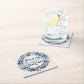 Kerst Kust Tropisch Zee Schelp Krans - Blauw Kartonnen Onderzetters (Insitu)