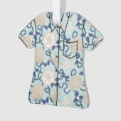 Kerst Kust Tropisch Zee Schelp Krans- Blauw Ornament (voorkant)