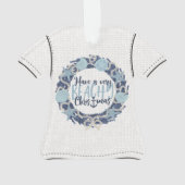 Kerst Kust Tropisch Zee Schelp Krans- Blauw Ornament (achterkant)