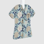 Kerst Kust Tropisch Zee Schelp Krans- Blauw Ornament (voorkant)