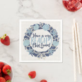 Kerst Kust Tropisch Zee Schelp Krans - Blauw Servet (Insitu)