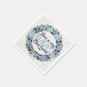 Kerst Kust Tropisch Zee Schelp Krans - Blauw Servet (Hoek)