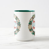 Kerst Kust Tropisch Zee Schelp Krans -Groen Tweekleurige Koffiemok (Center)