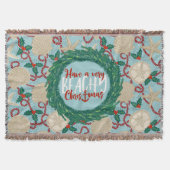 Kerst Kust Tropisch Zee Schelp Krans - Rood Deken (Voorkant)