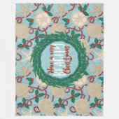 Kerst Kust Tropisch Zee Schelp Krans - Rood Fleece Deken (Voorkant)