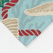 Kerst Kust Tropisch Zee Schelp Krans - Rood Fleece Deken (Hoek)