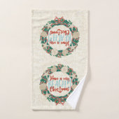 Kerst Kust Tropisch Zee Schelp Krans -Rood Handdoek (Handdoek)