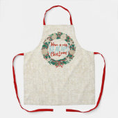 Kerst Kust Tropisch Zee Schelp Krans -Rood Schort (Voorkant)