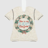 Kerst Kust Tropisch Zee Shell Krans- Aqua Ornament (achterkant)