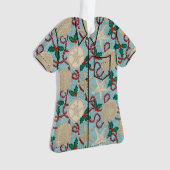 Kerst Kust Tropisch Zee Shell Krans- Aqua Ornament (voorkant)