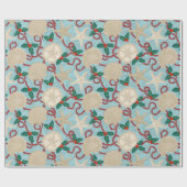 Kerst Kust Tropische Zee Schelpen - Aqua Cadeaupapier (Vlak)