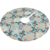 Kerst Kust Tropische Zee Schelpen - Aqua Kerstboom Rok (Gekanteld)