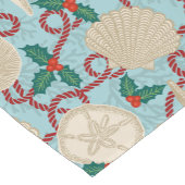 Kerst Kust Tropische Zee Schelpen - Aqua Korte Tafelloper (Hoek)