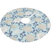 Kerst Kust Tropische Zee Schelpen - Blauw Kerstboom Rok (Gekanteld)