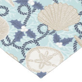 Kerst Kust Tropische Zee Schelpen - Blauw Korte Tafelloper (Hoek)