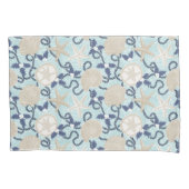 Kerst Kust Tropische Zee Schelpen - Blauw Kussensloop (Voorkant)