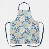 Kerst Kust Tropische Zee Schelpen - Blauw Schort (Voorkant)