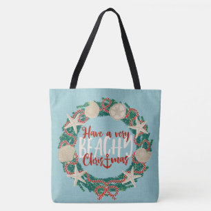 Kerst Kust Tropische Zee Schelpen Omkeerbaar Tote Bag