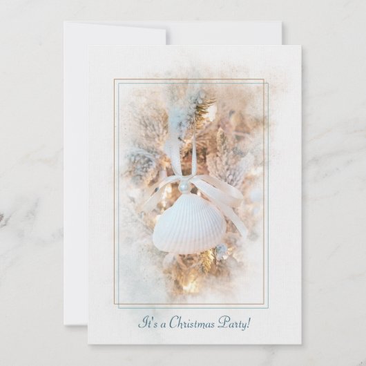 Kerst Kustthema feest uitnodiging (Voorkant)