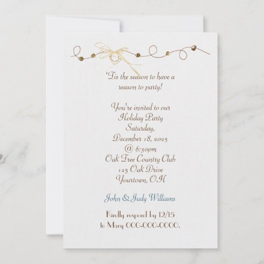 Kerst Kustthema feest uitnodiging (Achterkant)