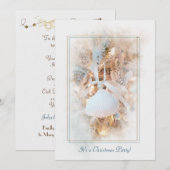 Kerst Kustthema feest uitnodiging (Voorkant / Achterkant)