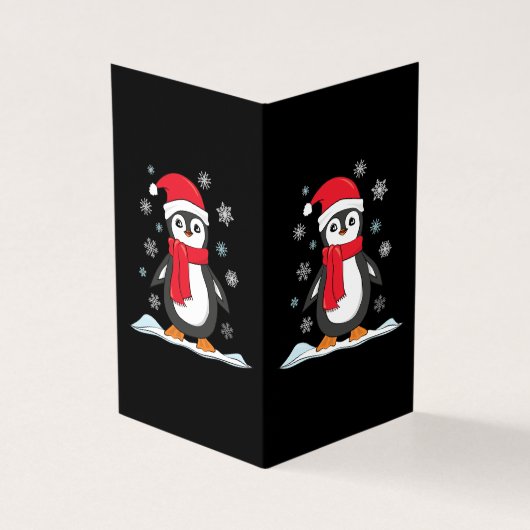 Kerst Kute Pinguïn Kaart (Buitenkant)