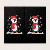 Kerst Kute Pinguïn Kaart (Buitenkant ongevouwen)