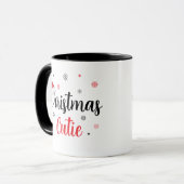 Kerst Kuttig Kerstmannenhoed Modern Schrift Mok (Voorkant links)