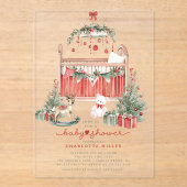 Kerst Kwekerij Acryl Baby shower Uitnodigen Uitnodigingen (Voorkant)