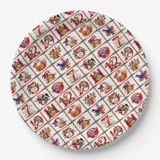 Kerst Kwilt Print Papieren Servetten 12 Dagen Van Bordje