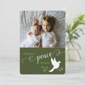Kerst Laat er vrede zijn Custom Photo Feestdagenkaart (Staand voorkant)