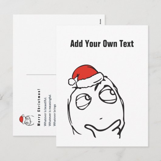 Kerst Laat me memes denken aangepaste tekst BEWERK Feestdagenkaart (Voorkant / Achterkant)
