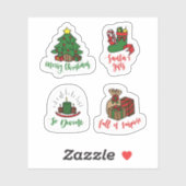 Kerst label sticker set (Vel)