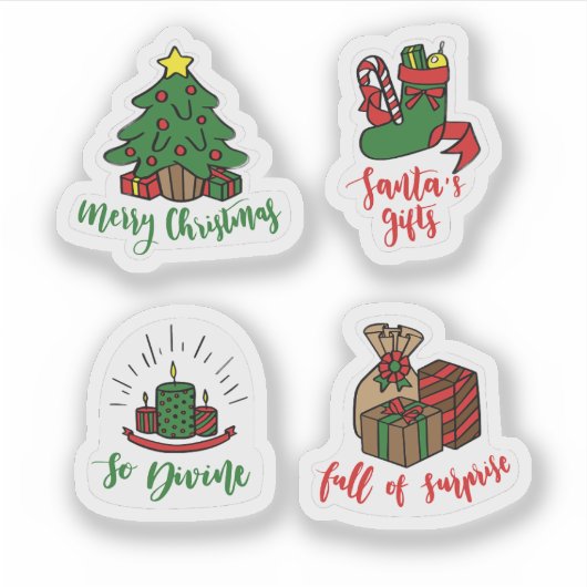 Kerst label sticker set (Voorkant)