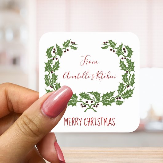 Kerst Label Vrolijk Kerstmis bakken voedsel