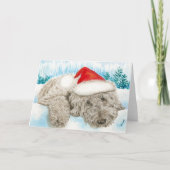 Kerst Labradoodle Feestdagen Kaart (Voorkant)