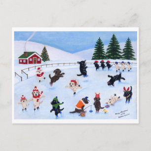 Kerst Labrador Fun Painting Feestdagenkaart