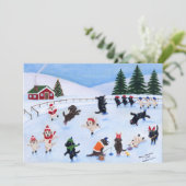 Kerst Labrador Fun Painting Kaart (Staand voorkant)