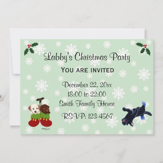 Kerst Labrador Fun Painting Kaart (Achterkant)