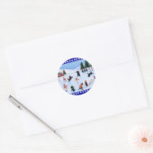 Kerst Labrador Fun Painting Ronde Sticker (Envelop)