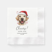 Kerst Labrador Hond Gepersonaliseerde Proost Servet (Voorkant)