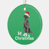 Kerst Labrador Hond Wit Groen Vrolijk Groet Keramisch Ornament (Links)