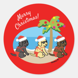 Kerst Labrador Retriever Bikini Meisjes Ronde Sticker