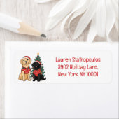 Kerst Labrador Retriever Honden Etiket (Insitu)