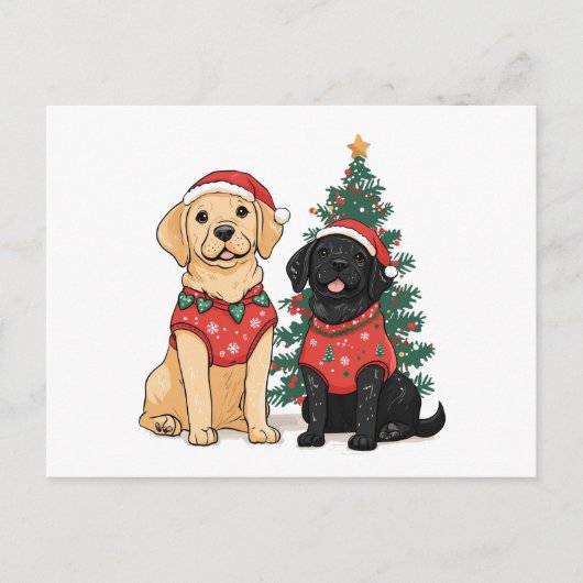 Kerst Labrador Retriever Honden Feestdagenkaart (Voorkant)