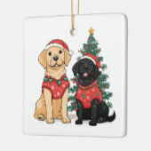 Kerst Labrador Retriever Honden Keramisch Ornament (Links)