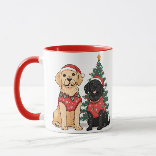 Kerst Labrador Retriever Honden Mok (Links)