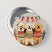 Kerst Labrador Retriever Honden Ronde Button 7,6 Cm (Voorkant /achterkant)