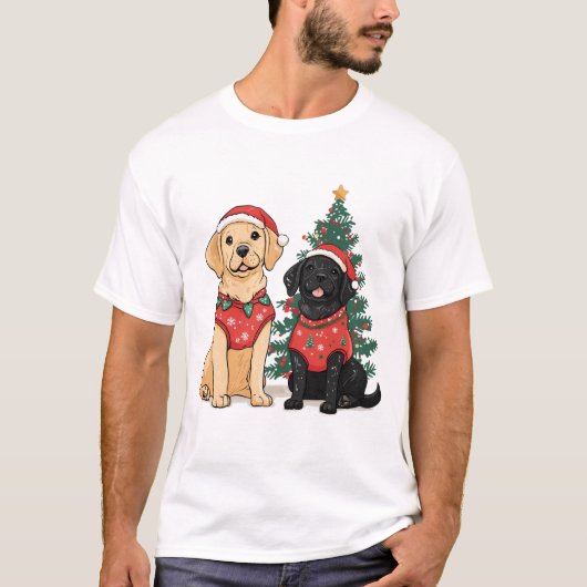 Kerst Labrador Retriever Honden T-shirt (Voorkant)